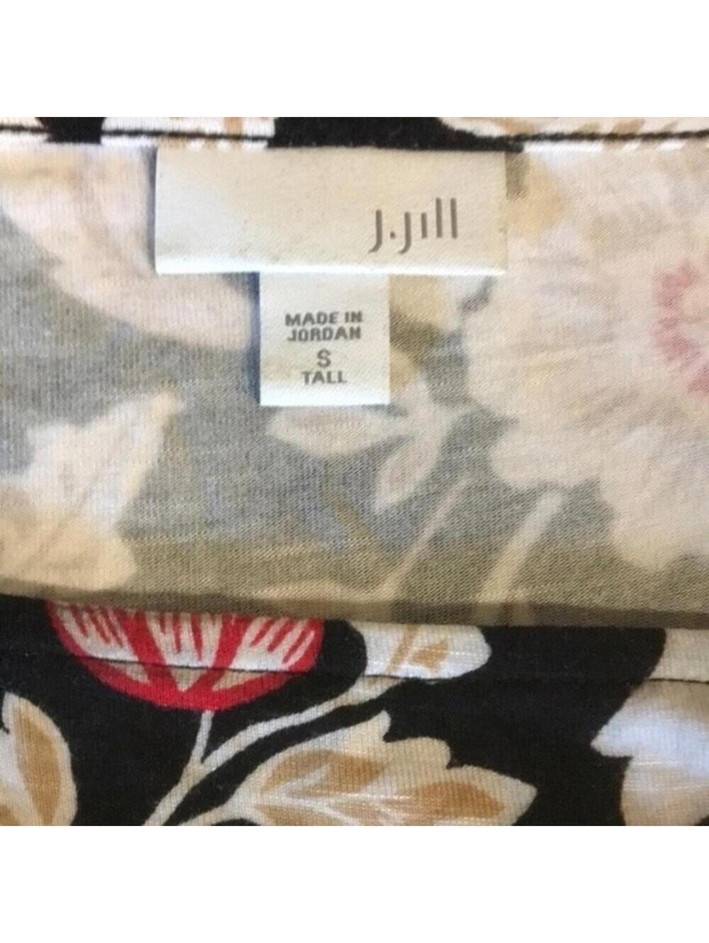 J Jill women’s sleeveless tank dress midi length size small tall black floral - Picture 7 of 9